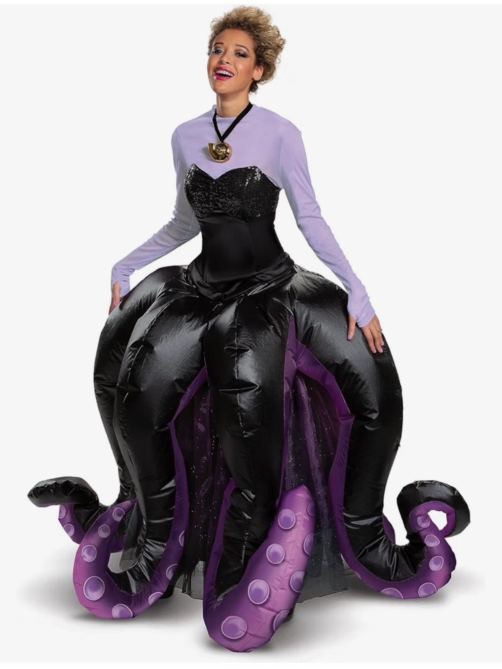 Adult Inflatable Sea Witch Ursula Costume with Purple Tentacles…